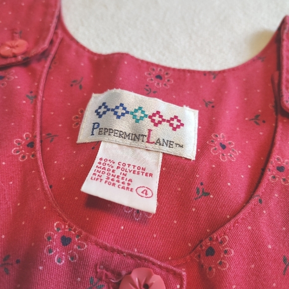 Peppermint Lane Pink Floral Girls Dress Cottagecore Prairie Country Pockets Sz 4 - Picture 4 of 5